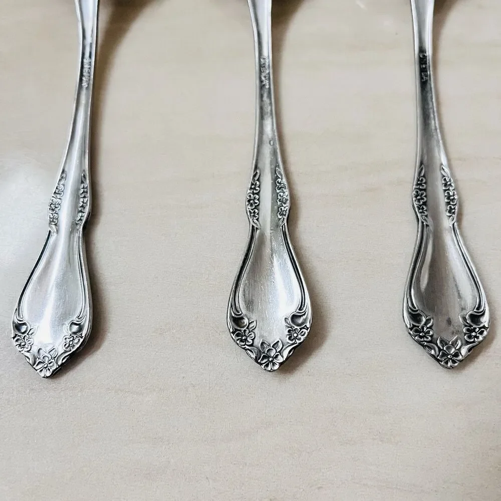 3pc ONEIDA Mansfield-Frosted Stainless Teaspoon 6” Flatware Replacement